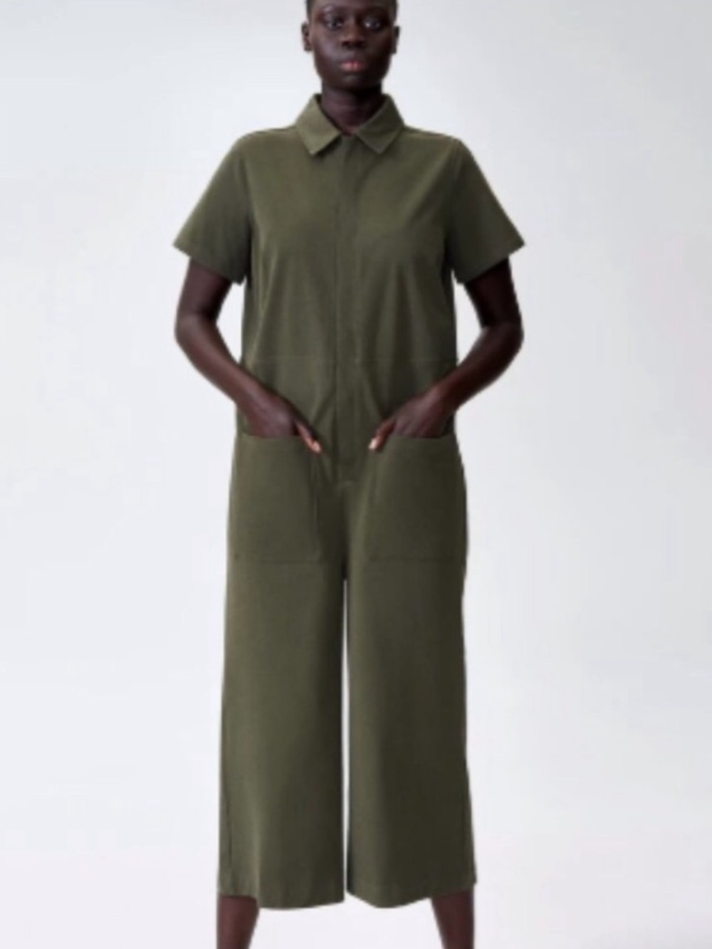 Universal Standard Kate Twill Jumpsuit Olive Green Sz XL/1X